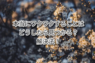 本当にワクワクすることはどうしたら見つかる？解決法！